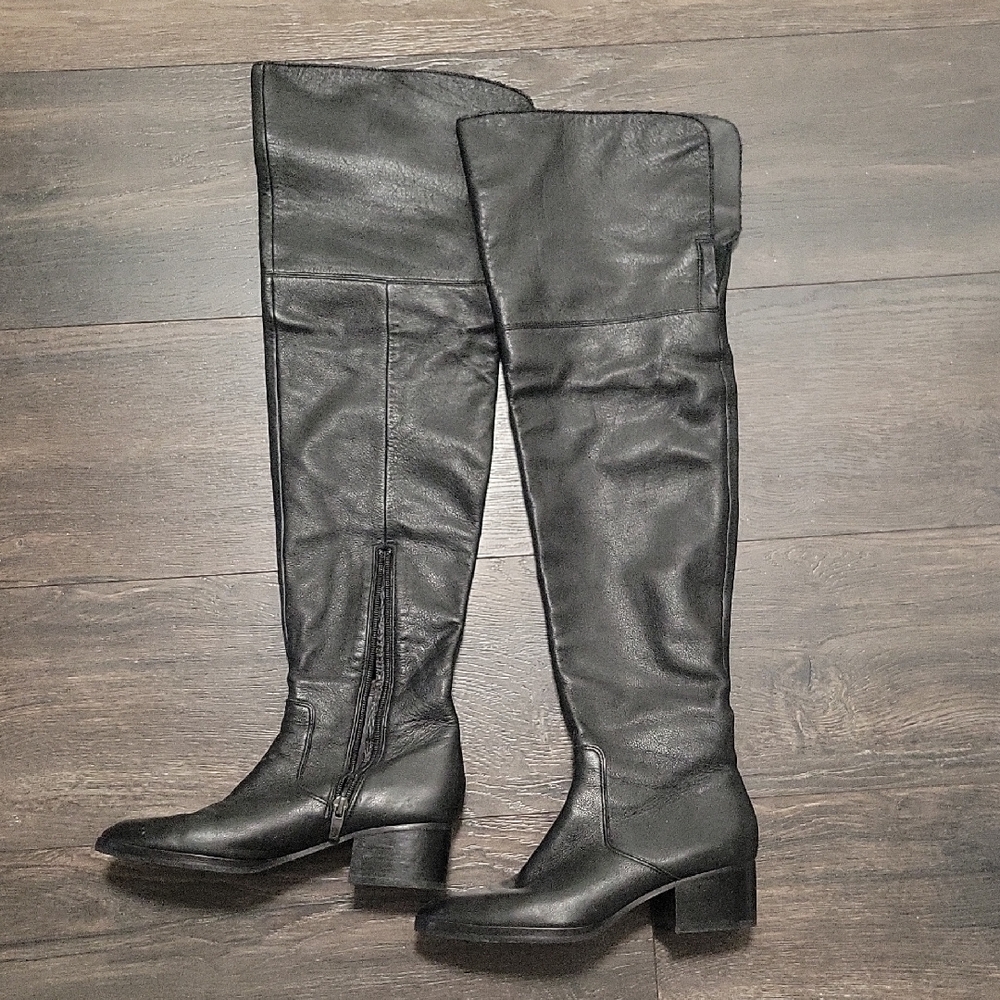 Via Spiga Black Over-the-Knee Boots